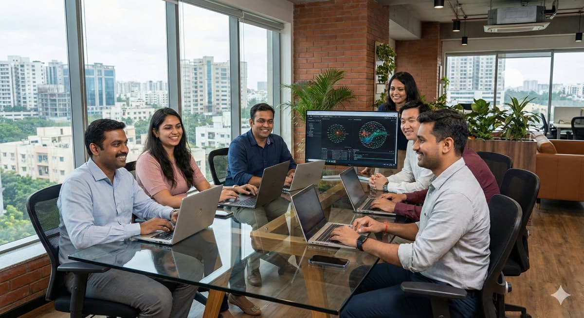 Quantam Secure team collaborating in modern office